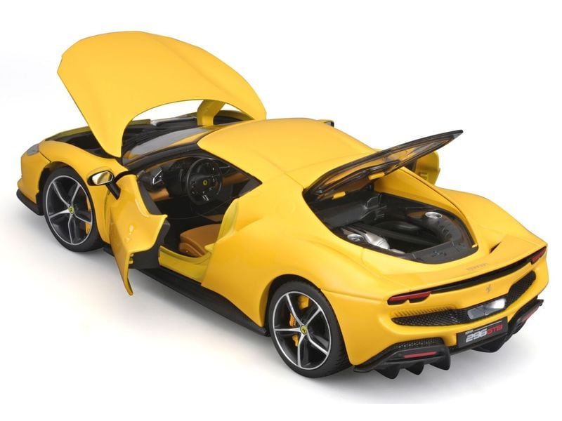 BBurago Ferrari R&P 296 GTB Gelb 1:18 Sammlermodell im Massstab 1:18