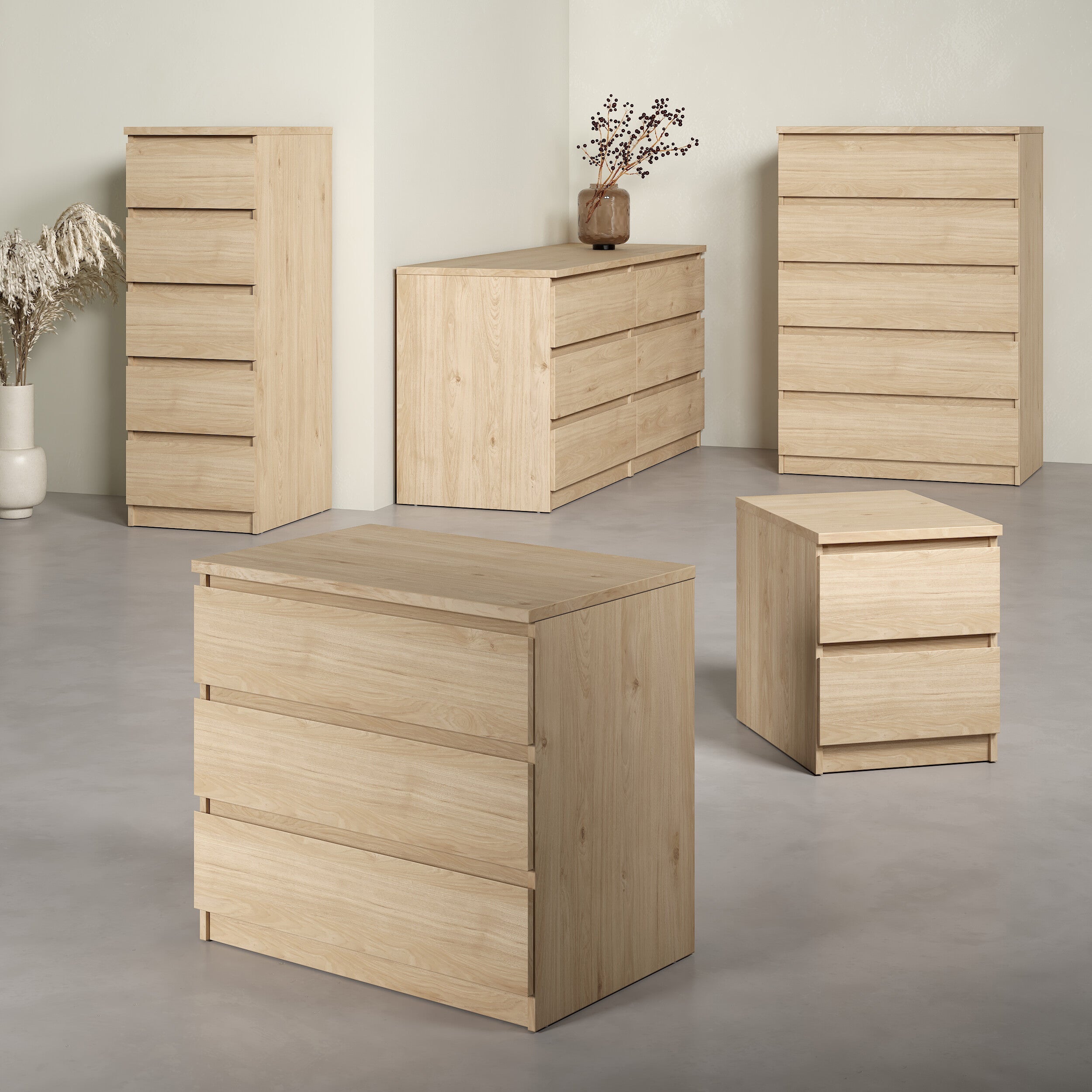 by fonQ basic Slide Ladekast - 3 lades - Eiken