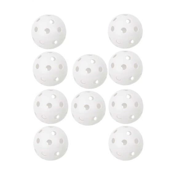 INF Treningsgolfballer med hull 10-pakning Hvit