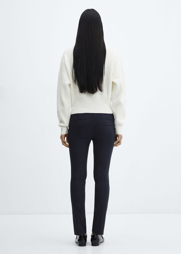 MANGO Crop skinny trousers Navy