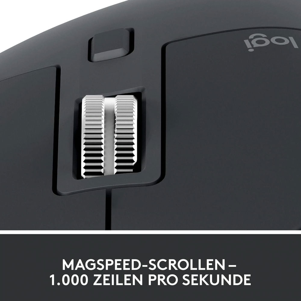 MX Master 3S Kabellose Bluetooth Optische Wireless Maus (910-006559) - Graphite (Schwarz)