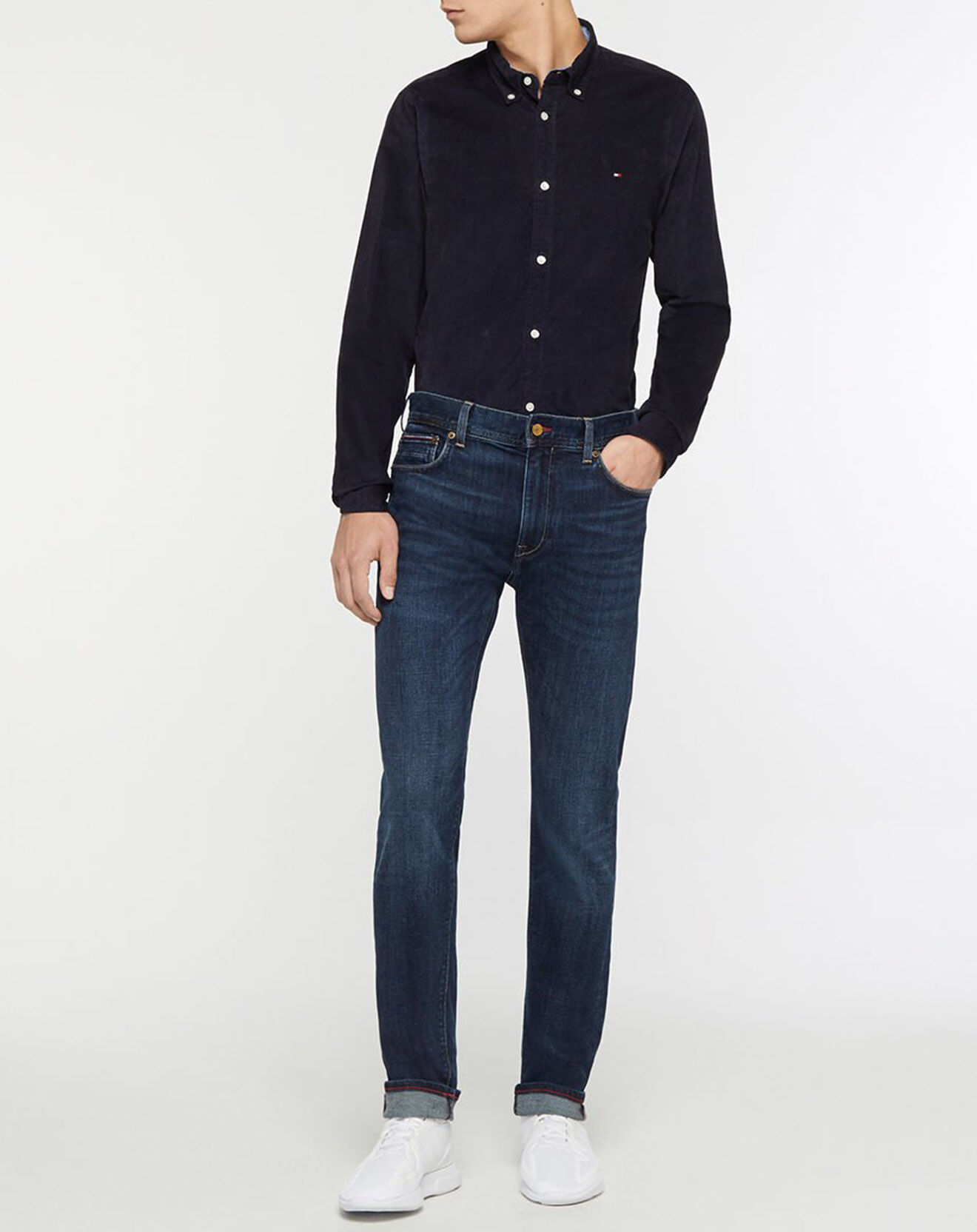Tommy Hilfiger Jean Slim Bleecker Worn bleu jean foncé