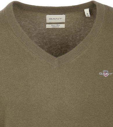 Gant Pullover V-Hals Woolblend Army Groen 8050274-301 kopen