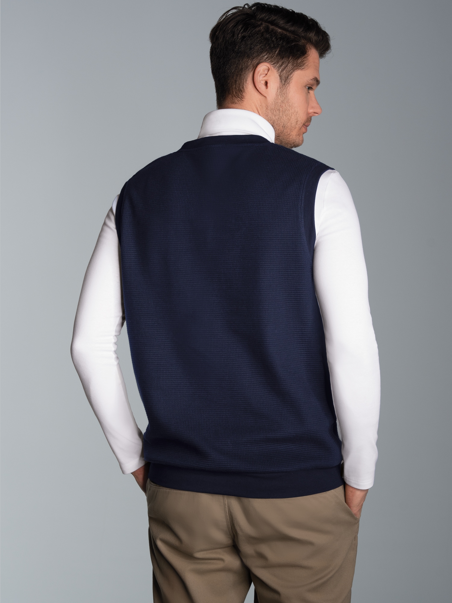 Pullunder in Waffeloptik Navy