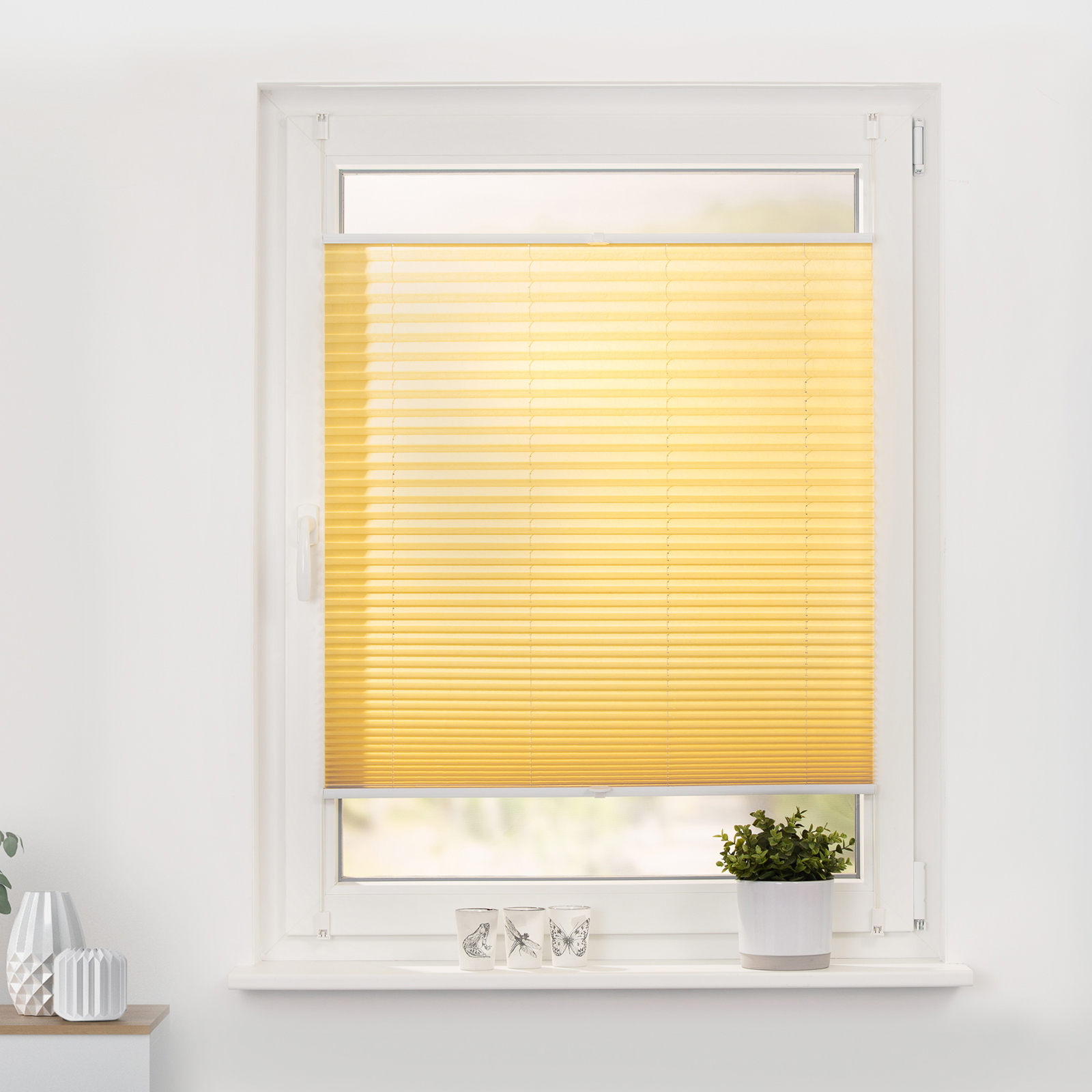 LICHTBLICK Plissee - gelb - Crushed Optik - 45x130 cm