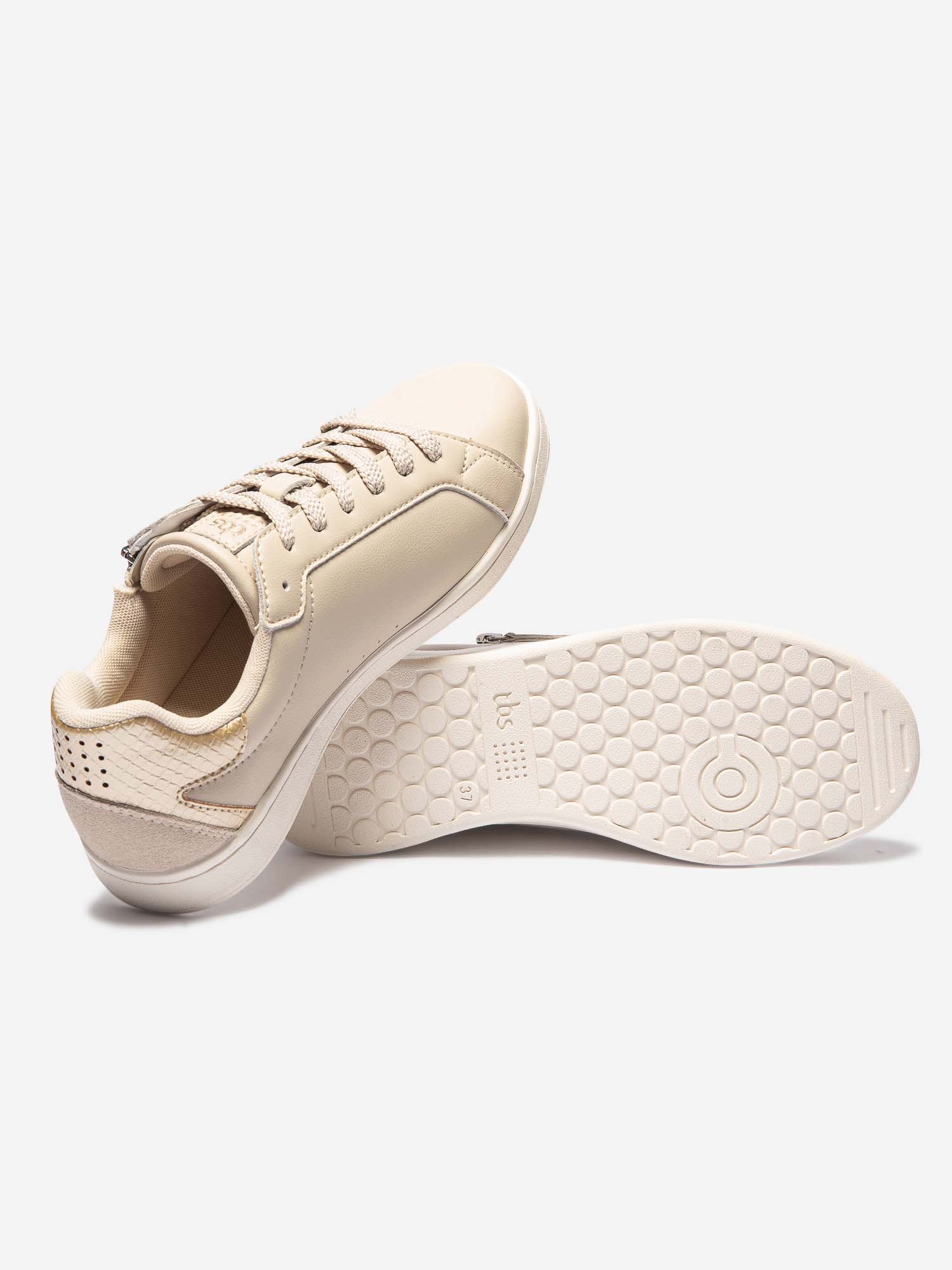 Tennis Femme Zip Latéral Beige