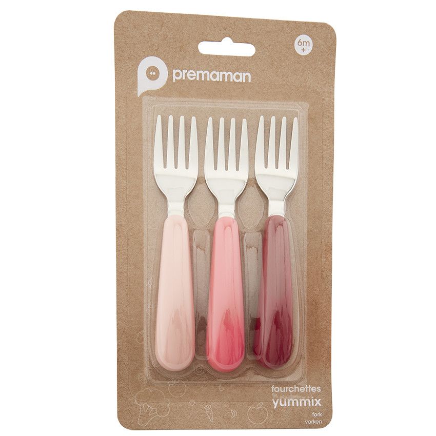 Lot de 3 fourchettes en métal Yummix Rose - Ecru