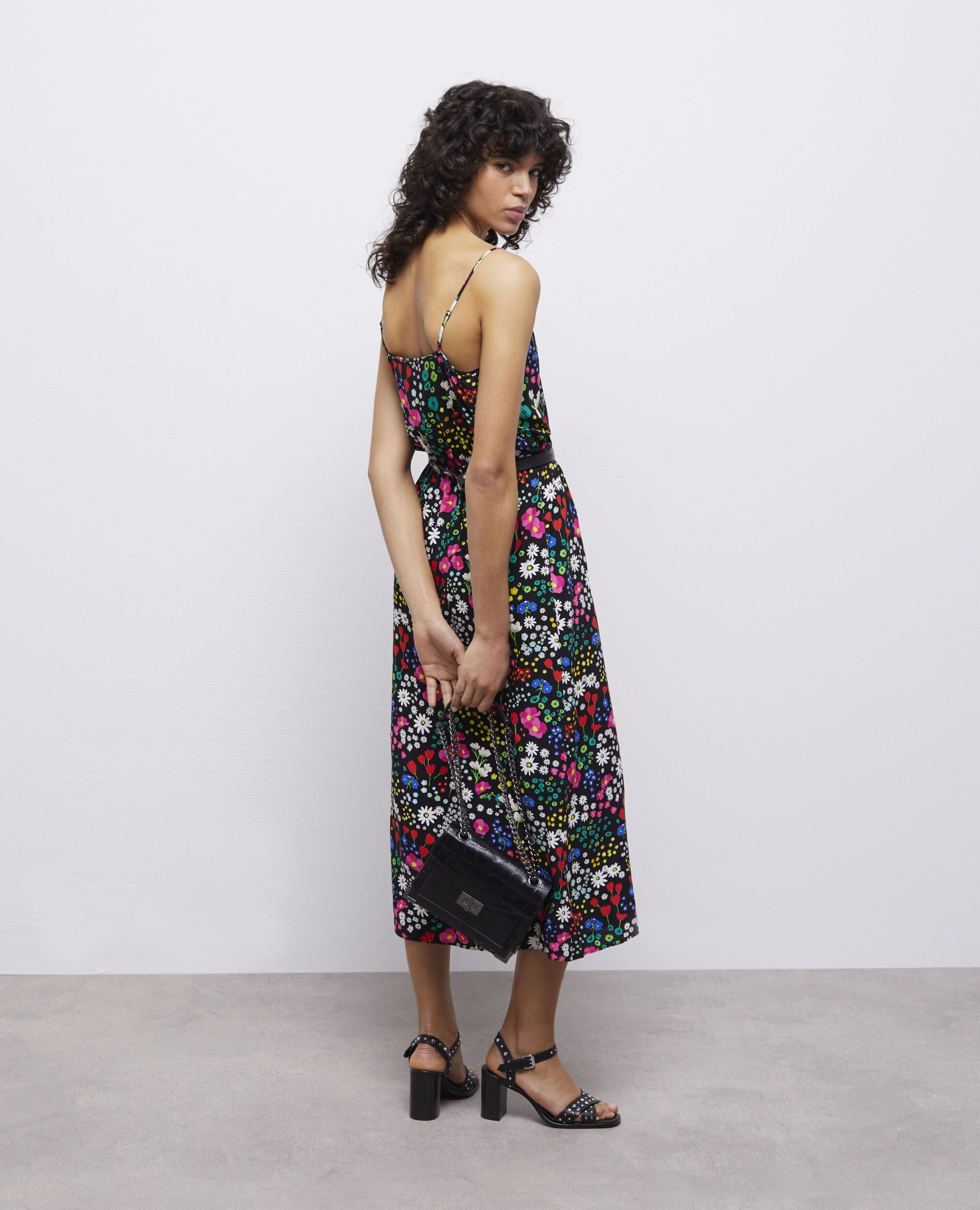 Robe portefeuille longue imprimée