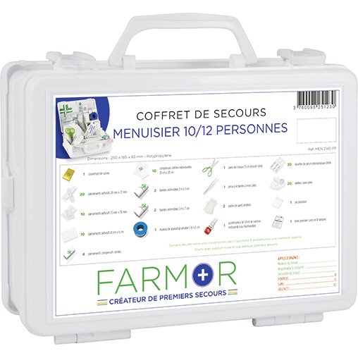 Coffret de secours Menuisier 10/12 personnes