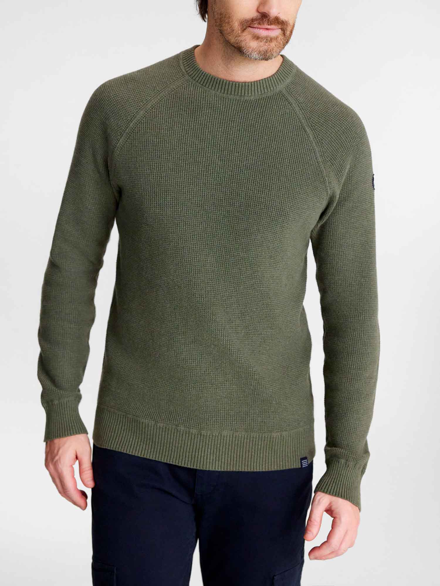 Pull Homme Col Rond Vert
