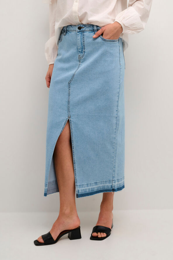 Culture CUami Long Skirt Light blue wash