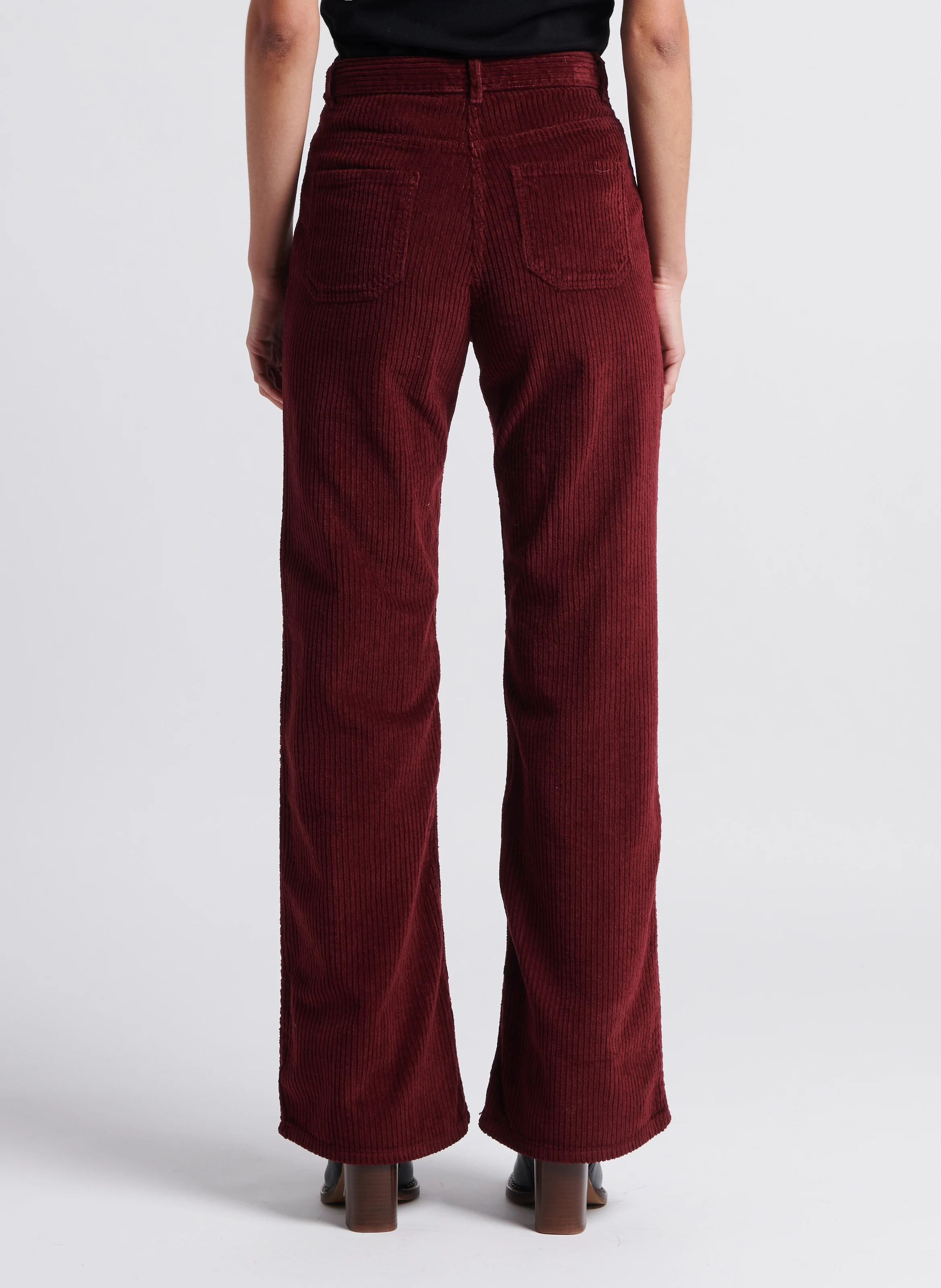IDEALISTE - Pantalon droit taille haute en coton mélangé | Violet