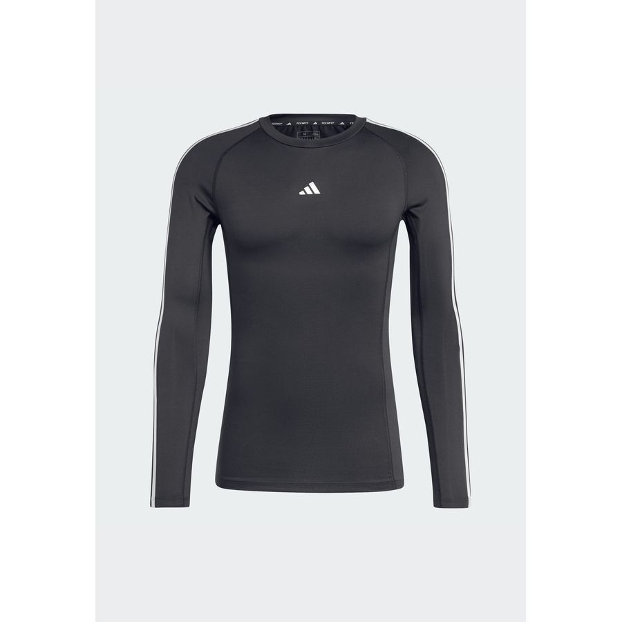 Adidas T-shirt manches longues compression 3 bandes Techfit Training