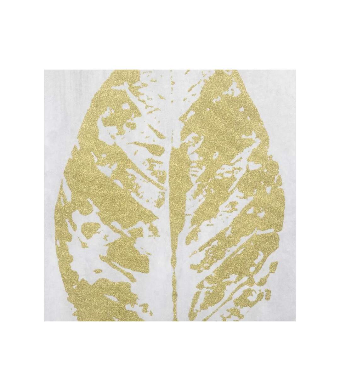 Cadre Déco Feuille 50x70cm Or & Blanc
