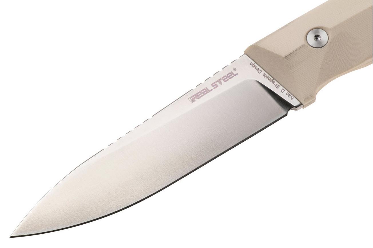 Real Steel Black Thorn 3621IS, Satin K110, Ivory G10 vaststaand mes, Ivan Braginets design