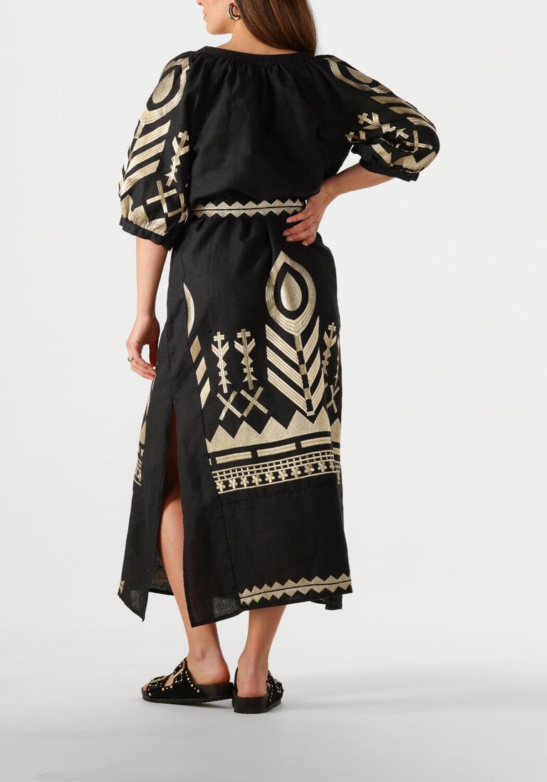 zwarte greek archaic kori maxi jurk 230654