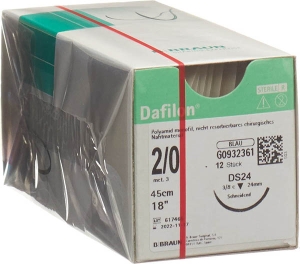 DAFILON 45 cm blau DS 24 2-0, 12 Stück