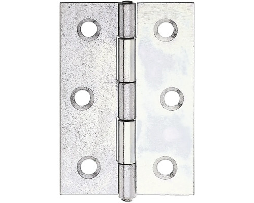 Halfhoge scharnier met geklonken messing pen, 63 x 42 mm, sendzimir verzinkt