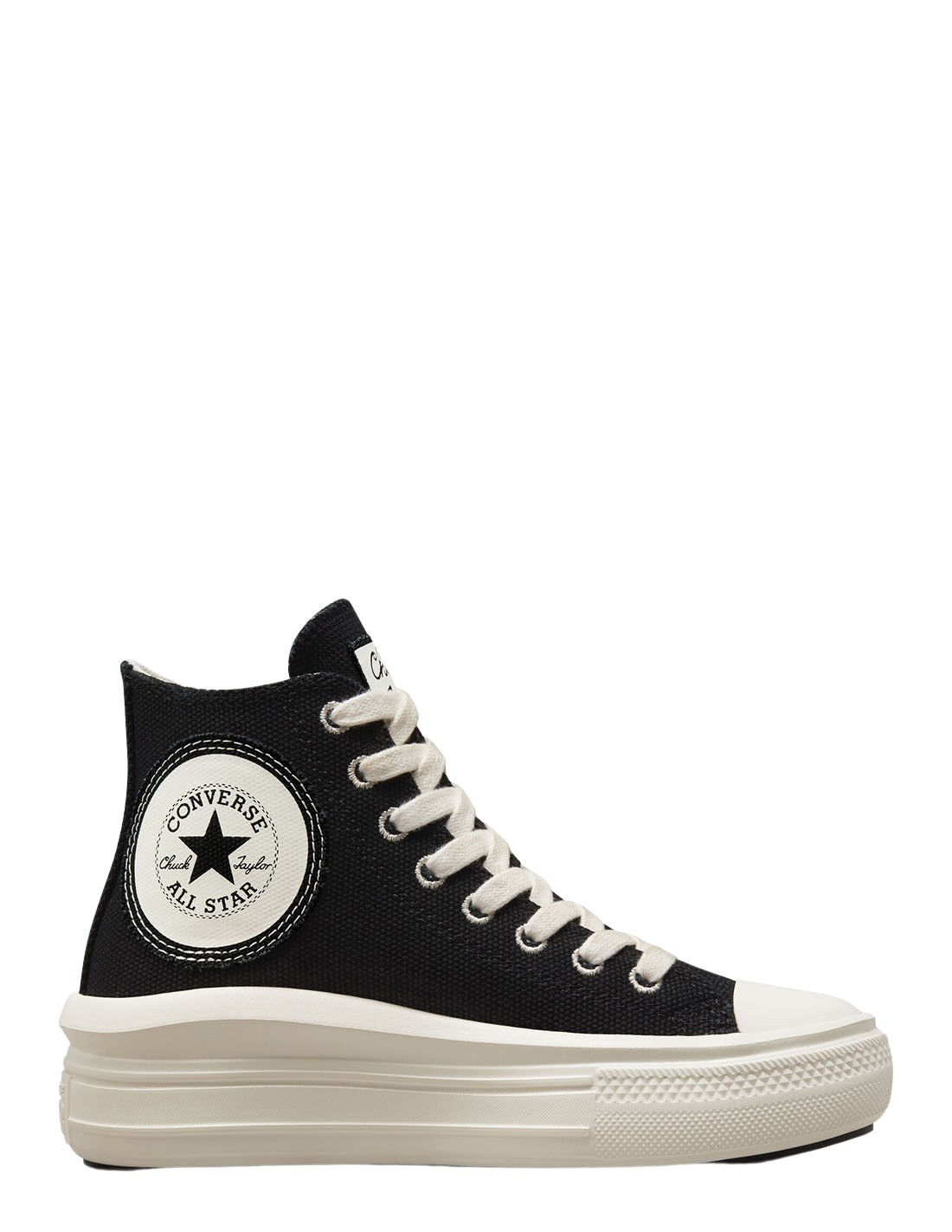 converse sneakers compensées montantes femme ctas move hi noir blanc