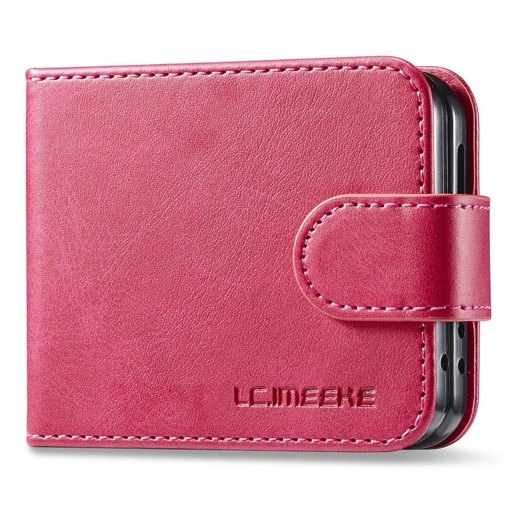 Samsung Galaxy Z Flip7 FE / Z Flip6 Vintage Leder Tasche Flip Cover Fashion Design - Rot