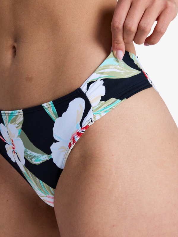 Printed Essentials Moderate Bas de bikini classique Noir Femme