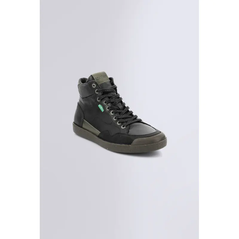 KICK TRIPARTY NOIR KAKI SNEAKERS HAUTES Cuir Homme