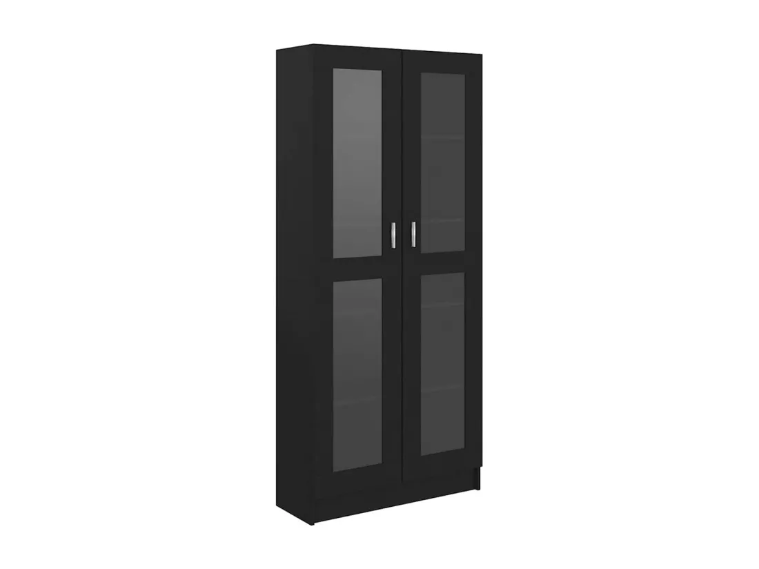 Armoire à vitrine Noir 82,5x30,5x185,5 cm Bois d’ingénierie