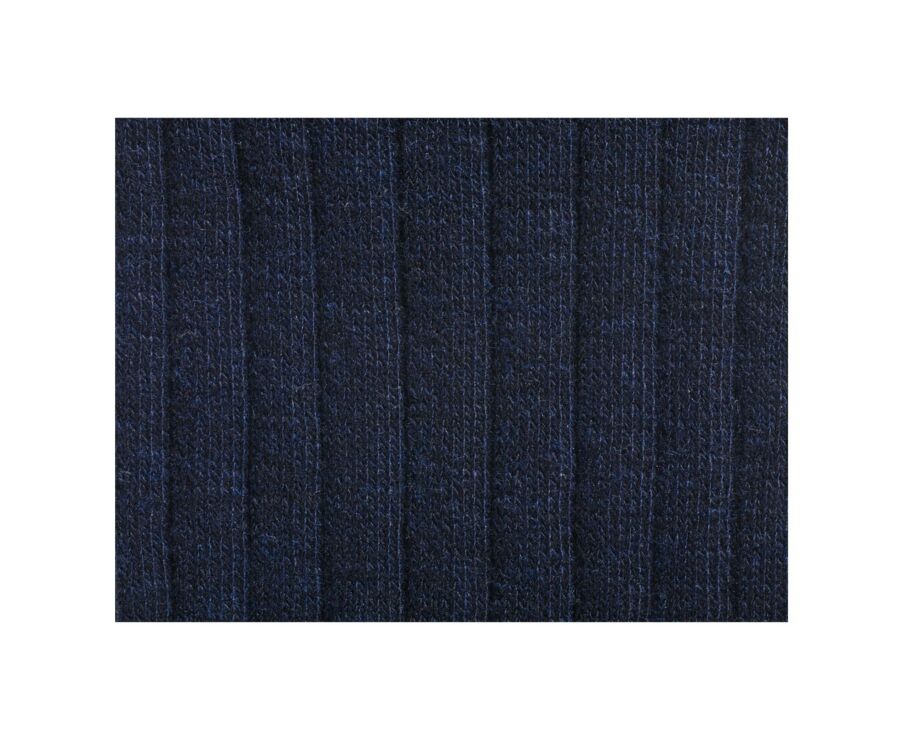 Chaussettes homme coton lin avec côtes Marine