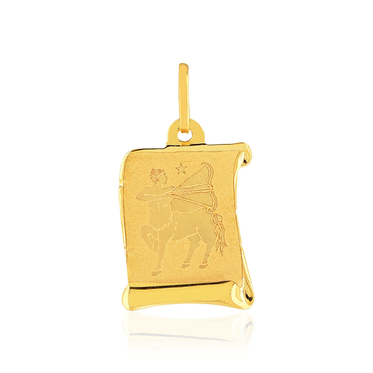 Pendentif or jaune 375, zodiaque sagittaire