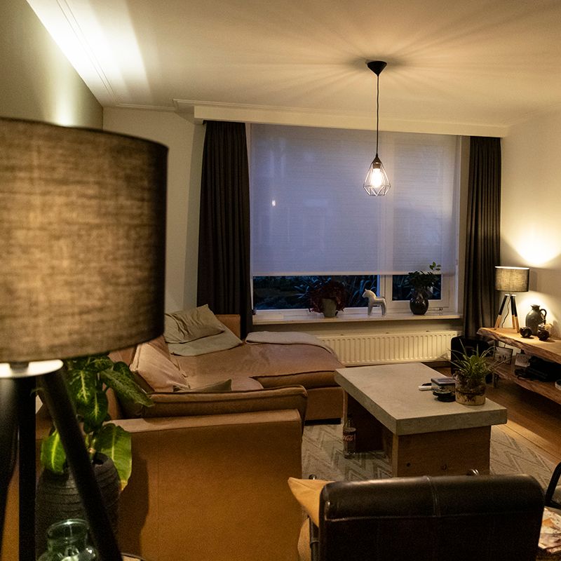 Set van tafel- en vloerlamp met kap zwart - Pip