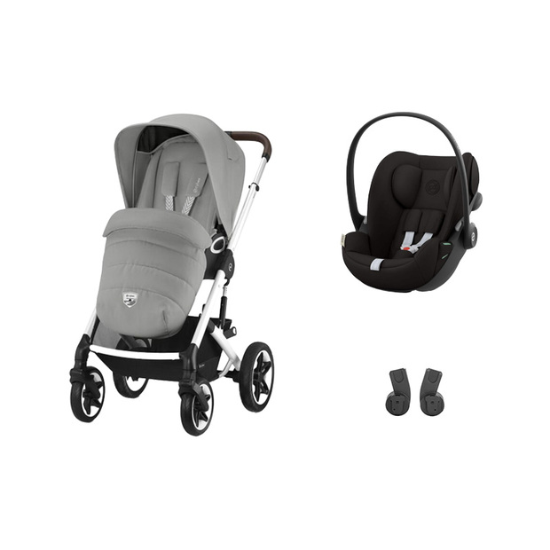 Poussette Duo Talos S LUX Stone Grey + Cloud G Magic Black - CYBEX