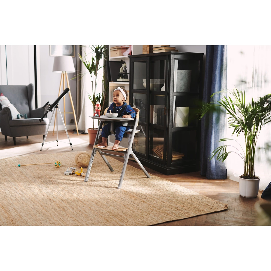 Kinderkraft Hochstuhl LIVY mit Babywippe CALMEE oak