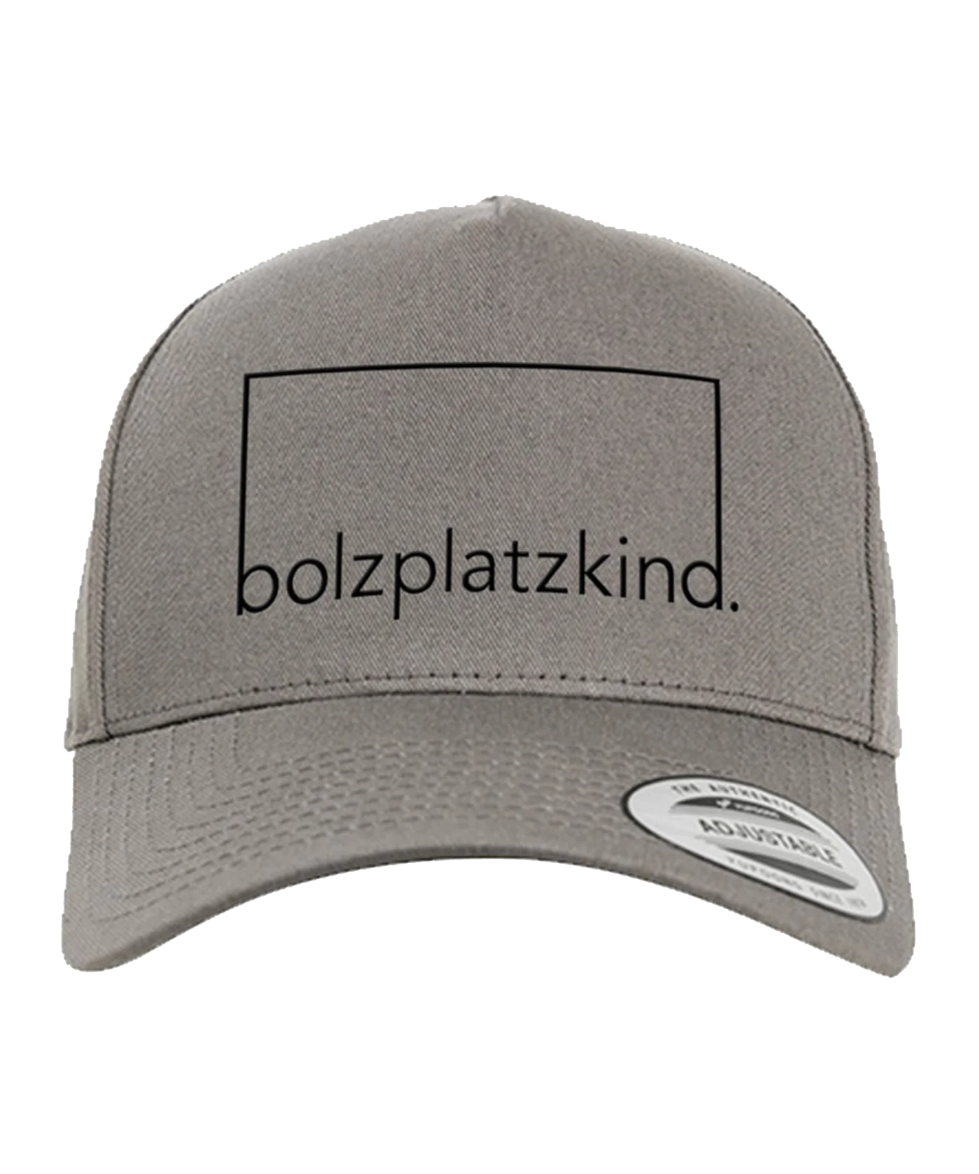 Bolzplatzkind Curved Snapback Cap Grau Schwarz