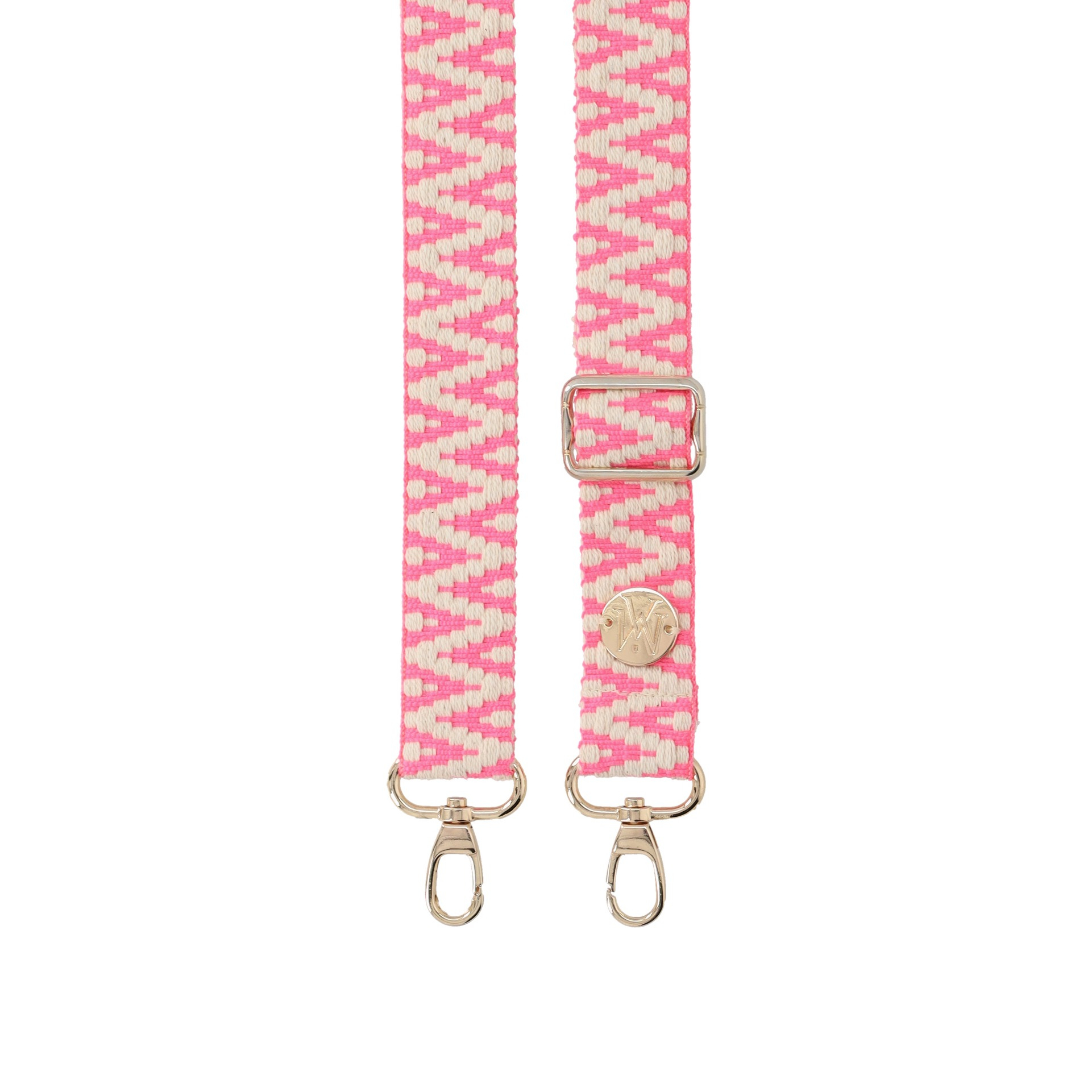 Handyband Handgemachtes Umhängeband für Handyhüllen Aztec Gold - Ecru / Fluo Pink Assos