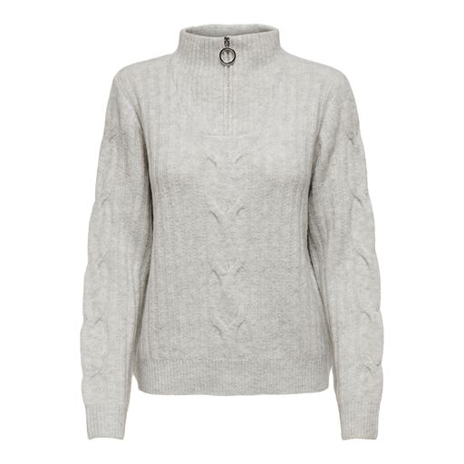 JDY Andrea Striktrøje, Super Light Grey Melange, S