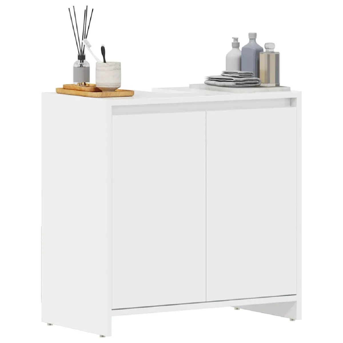 VIDAXL Armoire de salle de bain - Blanc brillant