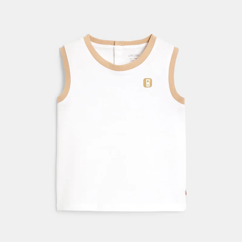 Débardeur coton flammé blanc bébé garçon Blanc