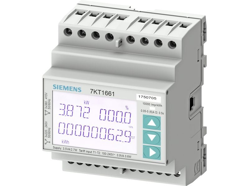Siemens Energiemessgerät SENTRON, 3-phasig 5A Siemens 7KT1662 Strommesser