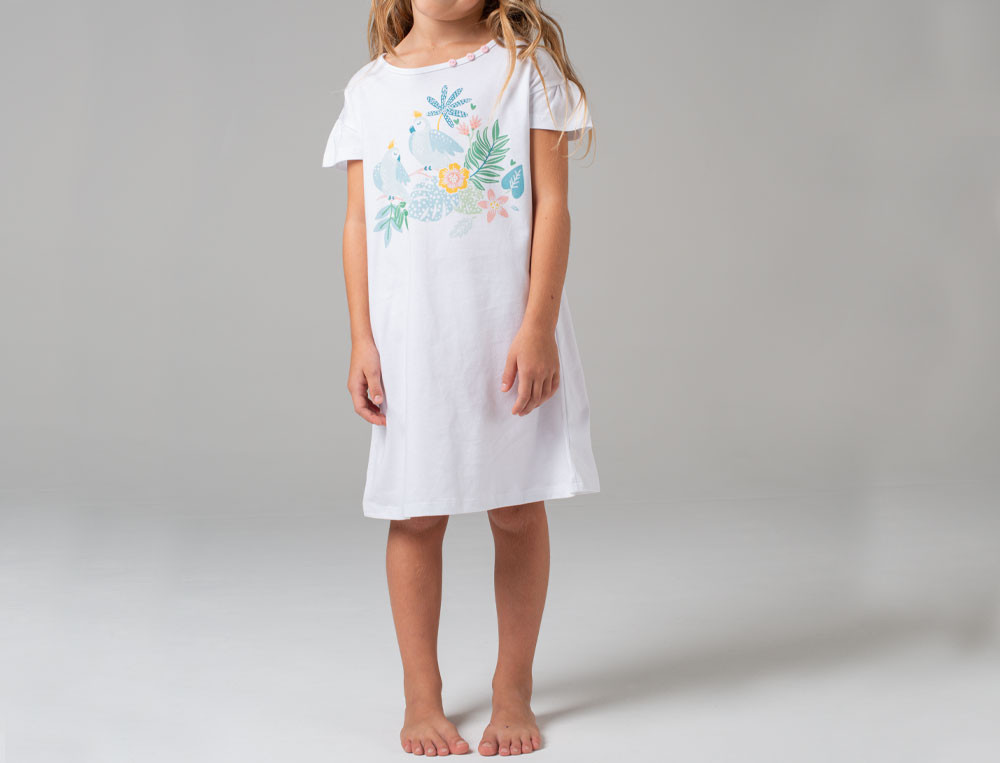 Chemise de nuit enfant-Jardin exotique