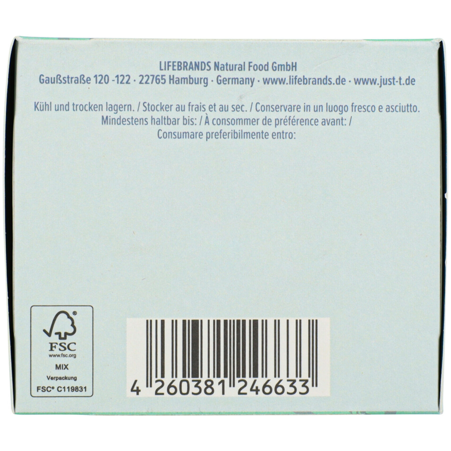 Just T Bio Schwarzer Tee Bergamotte 20 Beutel