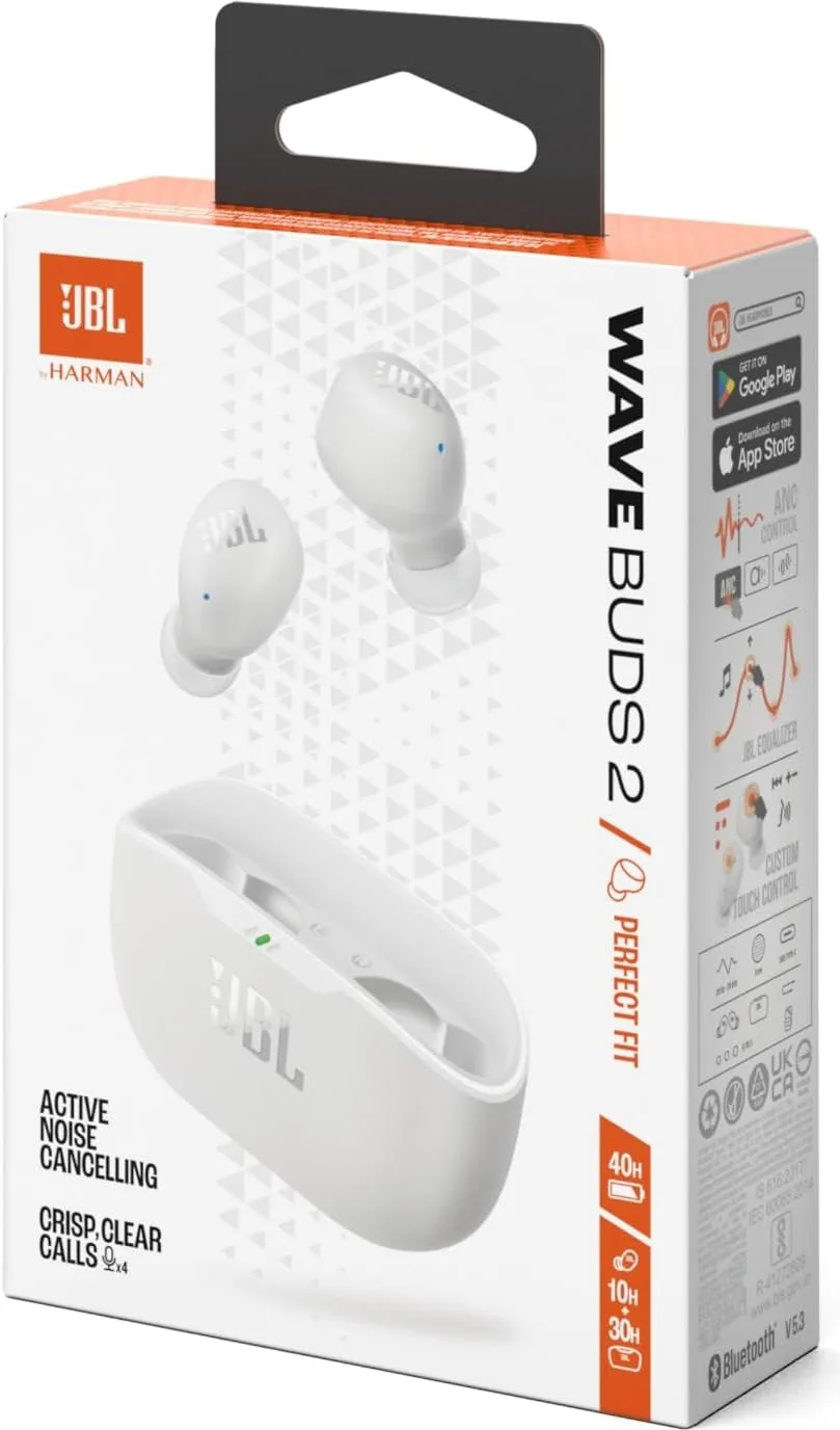JBL Wave Buds 2 Blanc Écouteurs True Wireless
