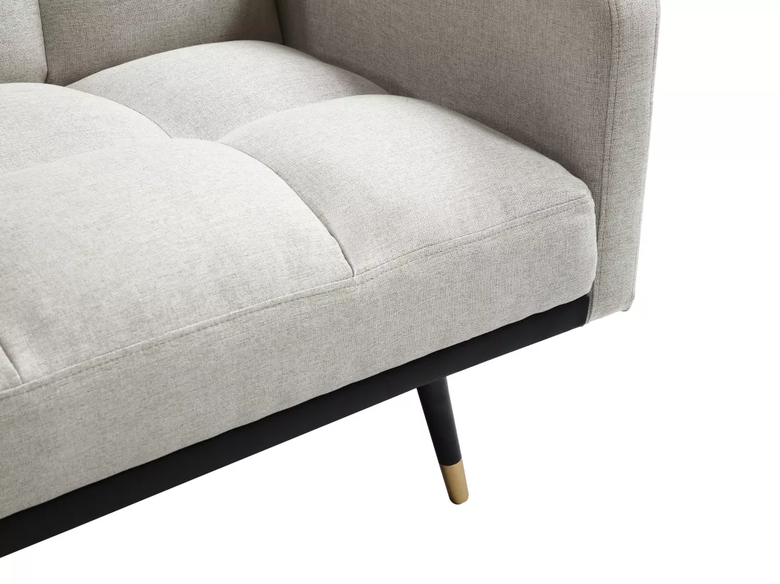 Canapé 3 places convertible en tissu beige ROREMA