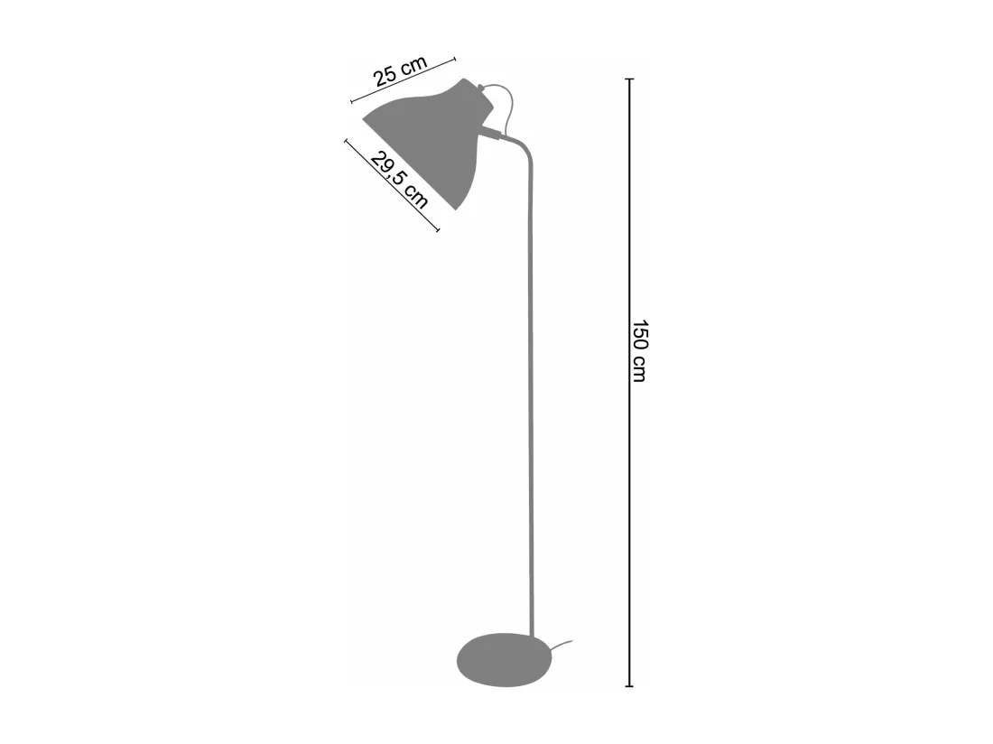 Lampadaire , métal marron 150 cm.