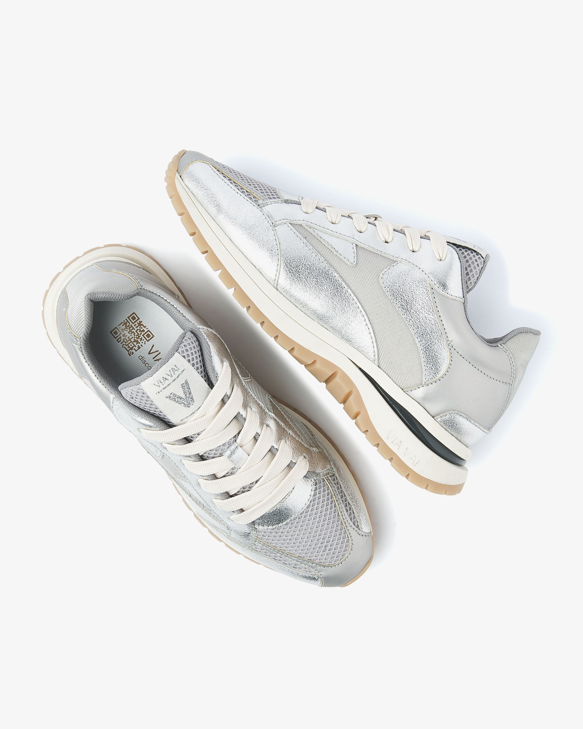 VIA VAI zilveren dames sneakers Usher Riggs