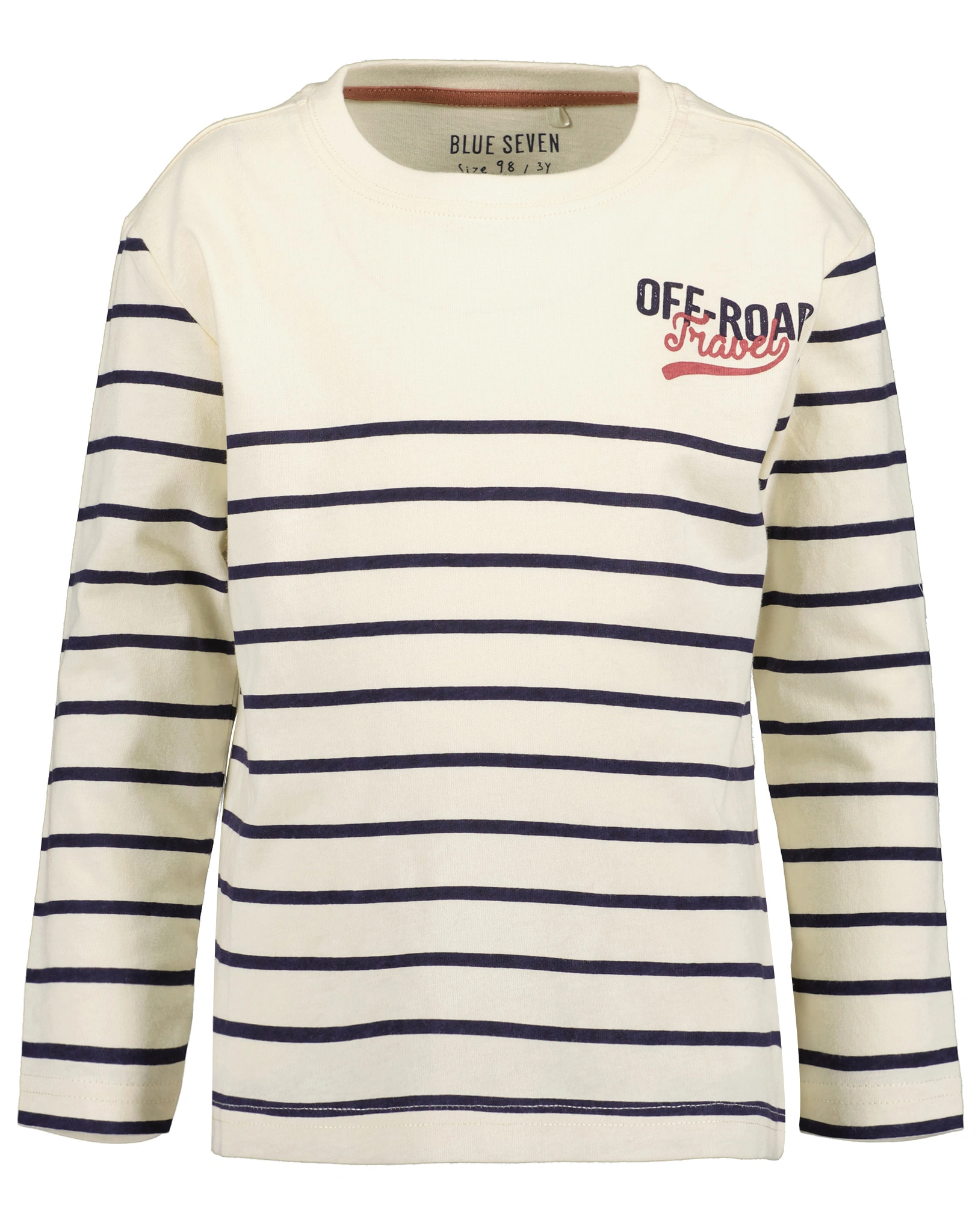 Langarmshirt OFF ROAD TRAVEL gestreift in offwhite