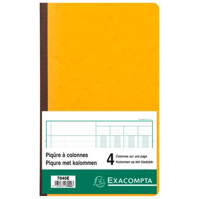 Exacompta - Piqûre comptable - 4 colonnes par page - 32 x 19,5 cm - 80 pages