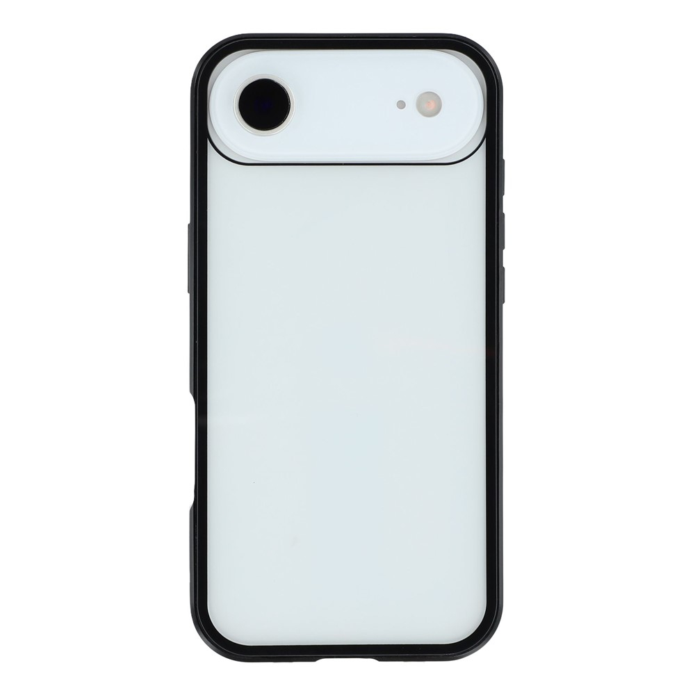 iPhone Air Magnetische Alu Schutzhülle mit Panzer Glas Backcover   Displayschutz (Magnet-Technologie) - Schwarz