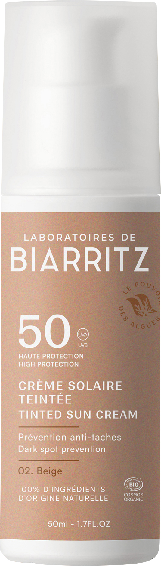 ALGA MARIS Sonnencreme Gesicht<br>50 ml, Dispenser, Creme, getönt LSF50 beige