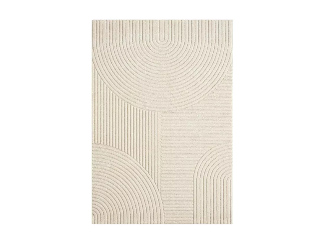 tapis chambre 80x150 tissé crème rectangle motif simple CERNAN