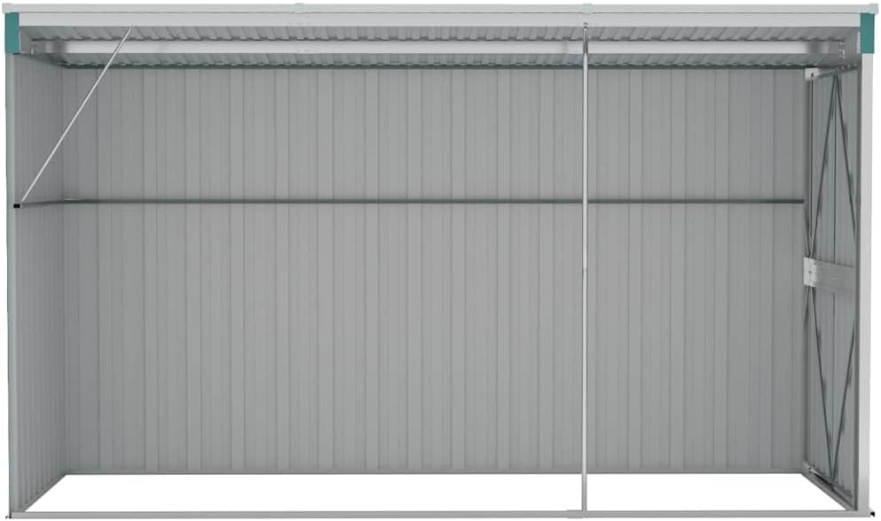 vidaXL Wand-Geräteschuppen Grün 118x288x178 cm Verzinkter Stahl